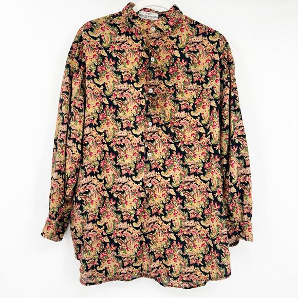 Guess by Georges Marciano Womens VTG Vintage 80s Psychedelic Paisley Shirt 3 - Picture 1 of 8